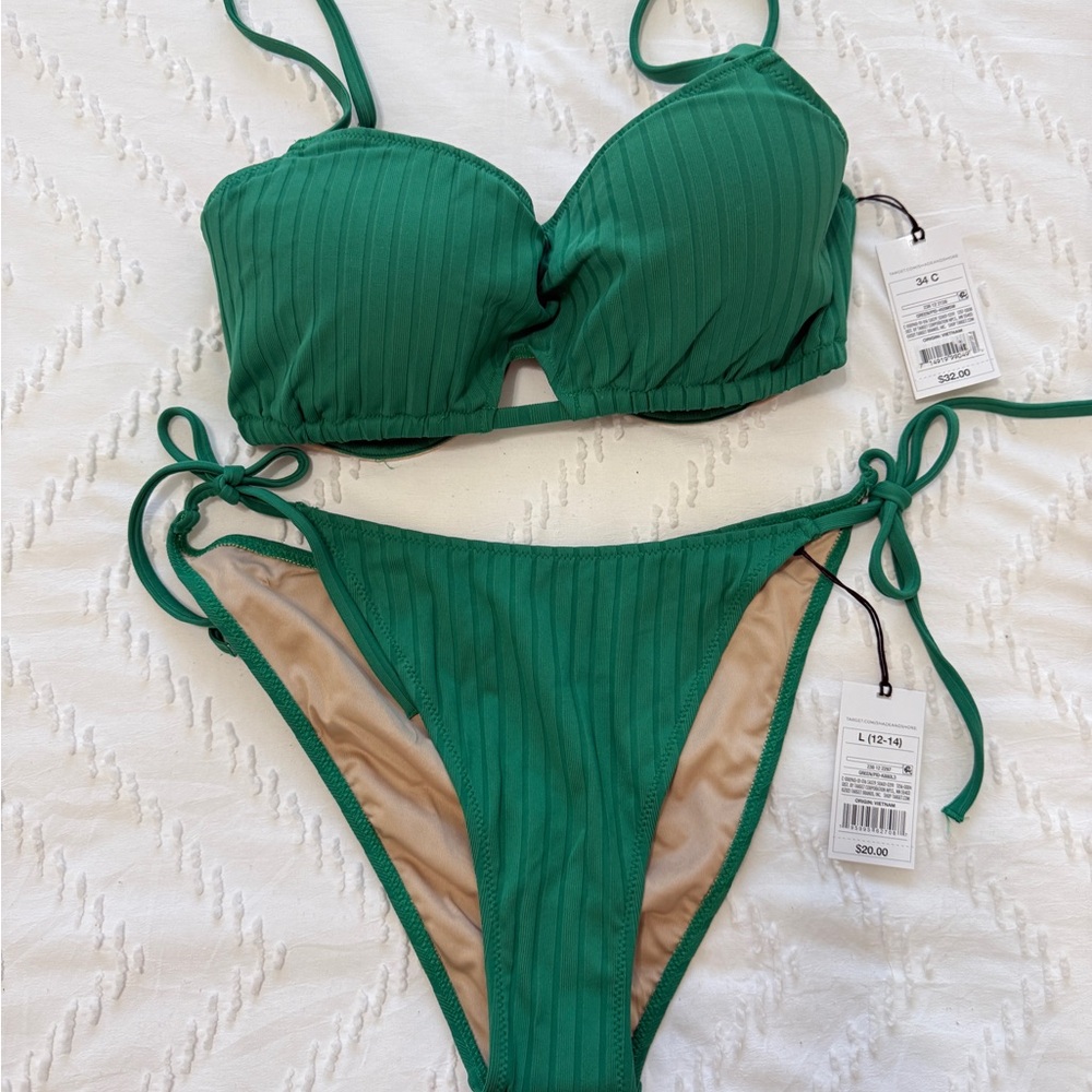 Green Bikini Set, Shade & Shore, Size Large